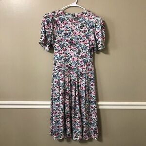 Vintage Paquette 80’s Floral Puff Sleeve Midi Dress